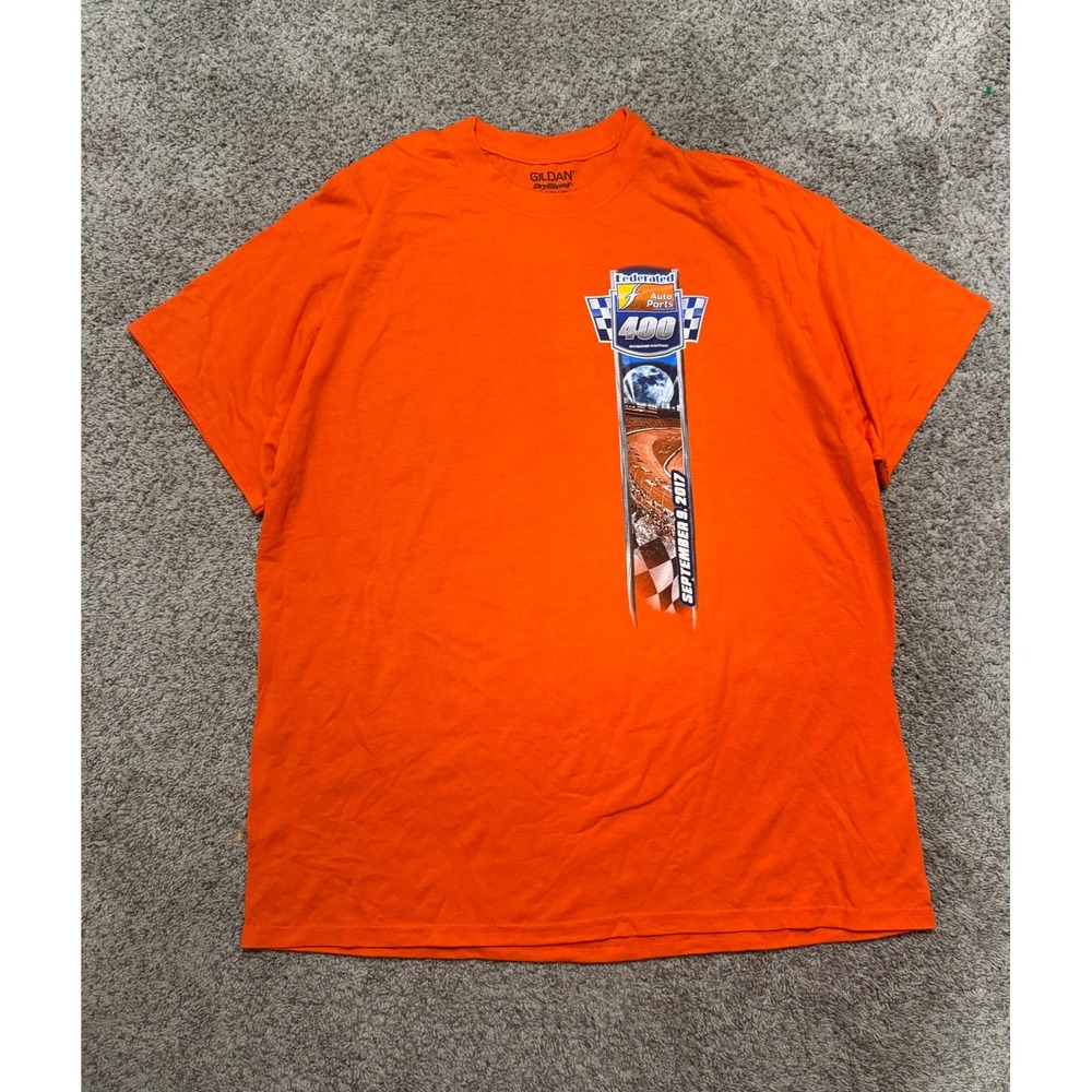 Gildan Richmond Raceway Federated Auto Parts 400 Orange Racing T-Shirt Mens XL